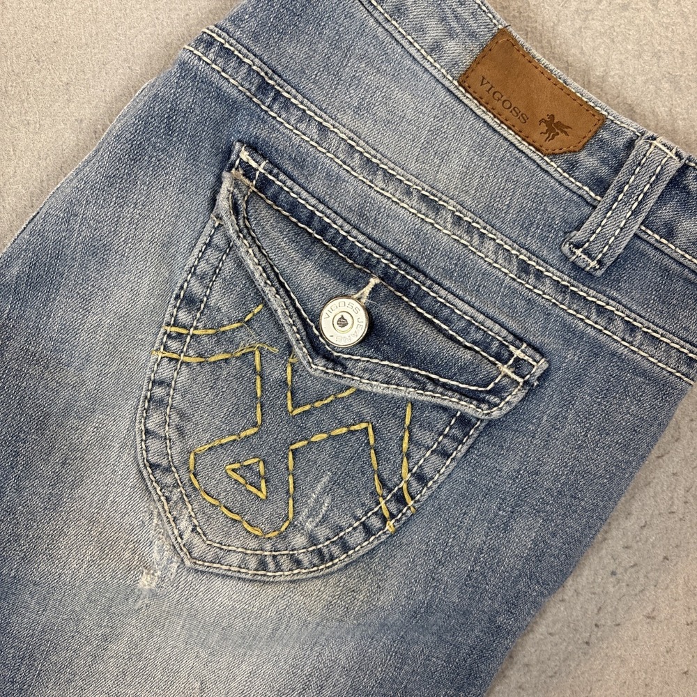 Vigoss CAPRI Size 38X20 Blue Low Rise Crop Jeans Denim Long Shorts